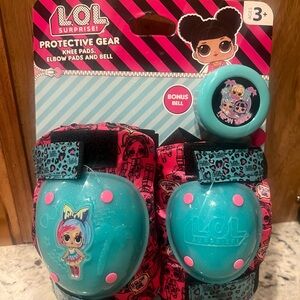 L.O.L. Surprise! Turquoise & Hot Pink Knee Elbow Pads with Bell